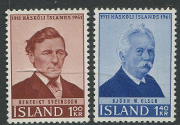 Iceland:Island:Unused Stamps Hasköli Islands, B.Sveinsson, Björn M. Olsen, 1961, MNH - Ongebruikt