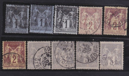 France  .  Y&T   .     9 Timbres      .     O      .     Oblitéré - 1876-1898 Sage (Type II)