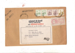 BRESIL AFFRANCHISSEMENT COMPOSE SUR DEVANT DE LETTRE RECOMMANDEE POUR LA FRANCE 1979 - Storia Postale