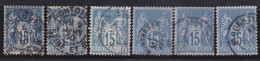 France  .  Y&T   .     90  6x      .     O      .     Oblitéré - 1876-1898 Sage (Type II)
