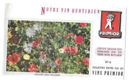 BUVARD VINS PRIMIOR - N° 6 - FLEURS DES CHAMPS - DIMENSIONS 20 X 12 - F