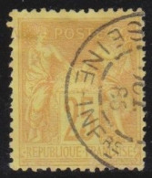 France  .  Y&T   .    92      .     O      .     Oblitéré - 1876-1898 Sage (Type II)