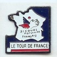 @@ Cyclisme Tour De France Secours Populaire Français Carte De France @@sp45 - Cycling