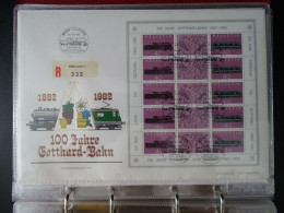 Schweiz Sonderstempel , Mi 1214-1215 Kb , St Gotthard Bahn , Großformat - Lettres & Documents