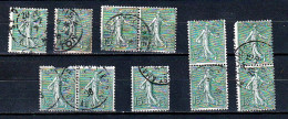 Timbres N° 198, Semeuse Lignée - 1903-60 Säerin, Untergrund Schraffiert