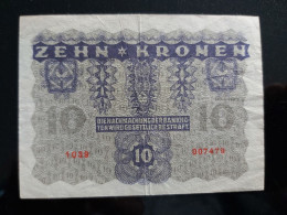 GERMANY BANCONOTA DA 10 CORONE 10 KRONEN 1922 COME DA FOTO - Other & Unclassified