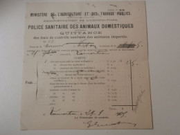 Quittance, Police Sanitaire Des Animaux Domestiques, Virton 1903 - Andere & Zonder Classificatie