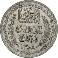 Tunisie, Ahmad Pasha Bey, 20 Francs, 1939, Paris, Argent, TTB+, Lecompte:371 - Tunisie
