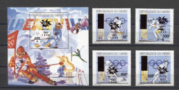Olympic Games 1998 , Niger - Blok + Zegels ( Opdruk Rood ) Postfris - Hiver 1998: Nagano