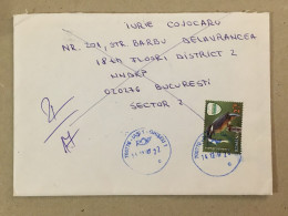 Romania 2017 Cancelled Letter Sent Back Circulated Cover Envelope Cancellation Retour Bucuresti Bird Vogel Oiseaux - Other & Unclassified