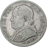 États Italiens, PAPAL STATES, Pius IX, Lira, 1866, Rome, Argent, TB+, KM:1378 - Vaticano