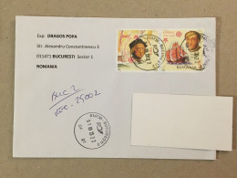 Romania Circulated Letter Philatelic Cover Stamp Timbre Postmark Christopher Columbus 2023 - Other & Unclassified