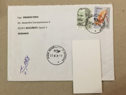 Romania Used Stationery Circulated Letter Philatelic Cover Stamp Dimitrie Paciurea Bird Vogel Oiseau Registered 2021 - Other & Unclassified