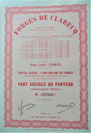 S.A. Forges De Clabecq - Part Sociale Au Porteur - 1962 - Industrie