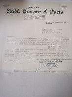 Facture Belgique, Lettre, Etabl Groenen & Poels, Anvers 1948. Signé - 1900 – 1949