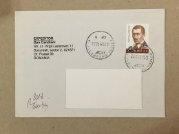 Romania Used Stationery Circulated Letter Philatelic Cover Stamp Aurel Vlaicu Aviation Inventor Pioneer Registered 2022 - Sonstige & Ohne Zuordnung