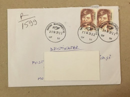 Romania Used Stationery Circulated Letter Philatelic Cover Stamp Nichita Stanescu Writer Poet Registered 2021 - Sonstige & Ohne Zuordnung