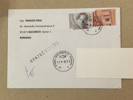 Romania Stationery Circulated Letter Philatelic Cover Stamp George Enescu Musician Constantin Brancusi Registered 2023 - Sonstige & Ohne Zuordnung