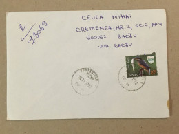 Romania Stationery Circulated Letter Philatelic Cover Stamp Registered Oiseau Vogel Birds Registered 2017 - Other & Unclassified