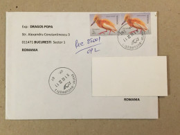 Romania Stationery Circulated Letter Philatelic Cover Stamp Registered Oiseau Vogel Birds Registered 2022 - Other & Unclassified