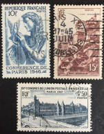 France 1946 /47 - Conference De Paris, Roc. Amadour, U.P.U. Parisa 12e Congress The Conciergerie - Used - Usados