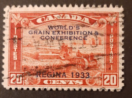 Canada 1933  USED  Sc 203,    20c Harvesting Wheat Overprint - Oblitérés