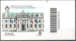 # Italia Repubblica 2023 - Biblioteca Universitaria Di Torino - Codice A Barre - Nuovo - Codici A Barre