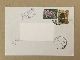 Romania Stationery Circulated Letter Philatelic Cover Stamp Registered Flowers Fleurs Blumen Mantel Clock 2015 Mouflon - Autres & Non Classés