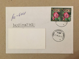 Romania Stationery Circulated Letter Philatelic Cover Stamp Registered Flowers Fleurs Blumen Mantel Clock 2014 - Altri & Non Classificati