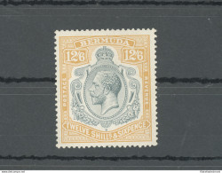 1924-32 BERMUDA, Stanley Gibbons N. 93, GEORGE V Portrait, 12s.6d. Grey And Orange, MNH** - Sonstige & Ohne Zuordnung