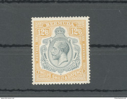 1924-32 BERMUDA, Stanley Gibbons N. 93, GEORGE V Portrait, 12s.6d. Grey And Orange, MNH** - Autres & Non Classés