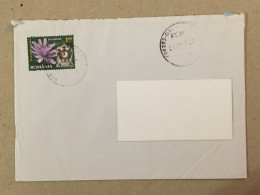 Romania Stationery Circulated Letter Philatelic Cover Stamp Registered Flowers Fleurs Mantel Clock 2016 - Otros & Sin Clasificación