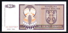 509-Bosnie-Herzegovine Serbie 10 Dinara 1992 AA043 - Bosnie-Herzegovine