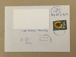 Romania Stationery Circulated Letter Philatelic Cover Stamp Registered Flowers Fleurs Mantel Clock 2015 - Altri & Non Classificati