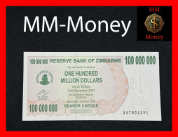 ZIMBABWE  100.000.000  100000000 $   2.5.2008  P.  58    UNC - Zimbabwe