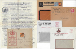 France, Petit Lot D'entêtes Sur Enveloppes. Moulins - Windmills