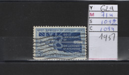 PRIX FIXE Obl  629 YT 714 MIC 1092 SCO 1094 GIB Etat D'Oklahoma 1957 S Etats Unis  58A/07 - Oblitérés