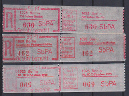 Berlin SbPA ** 750 Jahre, Sozphilex Postgeschichte,  90. IOC-Session 1985 - Etiquetas De Certificado