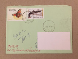 Romania Stationery Circulated Letter Philatelic Cover Stamp Registered Fire Weapon Flintlock Gun Butterfly Papillon 2012 - Altri & Non Classificati