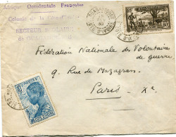 COTE D'IVOIRE LETTRE DEPART OUAGADOUGOU 15 FEV 39 COTE D'IVOIRE POUR LA FRANCE - Covers & Documents