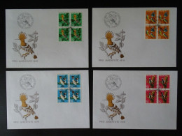 Schweiz FDC , Mi 936-939 , 4er Block , Pro Juventute - Briefe U. Dokumente