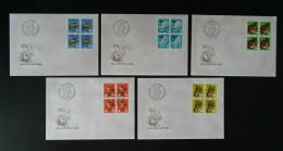 Schweiz FDC , Mi 845-849 , 4er Block , Pro Juventute - Storia Postale