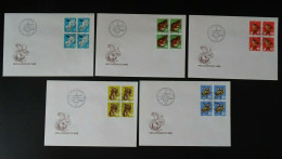 Schweiz Sonderstempel , Mi 845-849 , 4er Block , Pro Juventute - Cartas & Documentos