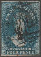 AUSTRALIAN STATES TASMANIA 4d CHALON LONDON PRINT - Oblitérés