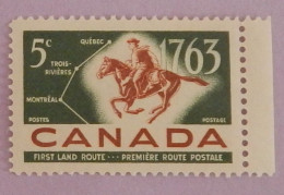 CANADA YT 336  NEUF**MNH AVEC BDF " PREMIERE ROUTE POSTALE" ANNÉE 1963 - Unused Stamps