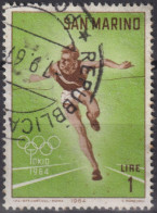 1964 San Marino ° Mi:SM 802, Sn:SM 582, Yt:SM 615, Running, Summer Olympic Games 1964 - Tokyo (I) - Gebraucht