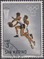 1964 San Marino ° Mi:SM 804, Sn:SM 584, Yt:SM 617, Basketball, Summer Olympic Games 1964 - Tokyo (I) - Usati