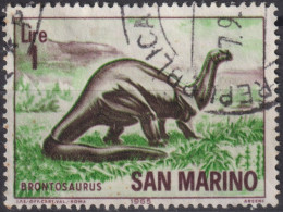 1965 San Marino ° Mi:SM 833, Sn:SM 612, Yt:SM 645, Brontosaurus, Prähistorische Tiere - Usati