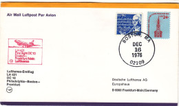 Etats Unis - Lettre De 1976 - Oblit Boston - 1er Vol Philadelphia Boston Frankfurt - - Storia Postale