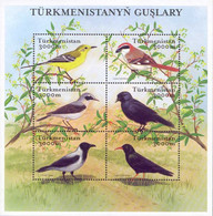 Turkmenistan 2002, Fauna, Birds, Block Of 6v - Turkmenistán